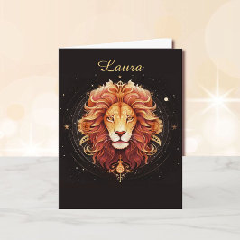 Leo Birthday Zodiac signerar juli till augusti Kort