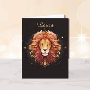 Leo Birthday Zodiac signerar juli till augusti Kort