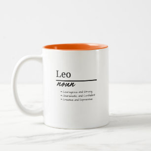 Leo, Boy Personalized Name Definition Två-Tonad Mugg