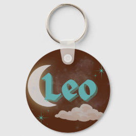 Leo Celestial Aesthetic Dreamy Måne Cloud Stars Nyckelring