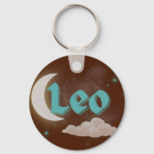 Leo Celestial Aesthetic Dreamy Måne Cloud Stars Nyckelring