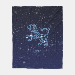 Leo Constellation and Zodiac Sign with Stars Fleecefilt