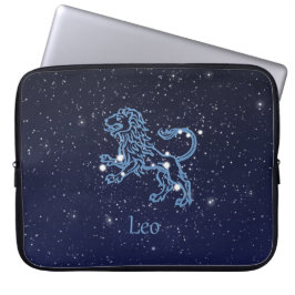 Leo Constellation and Zodiac Sign with Stars Laptop Fodral
