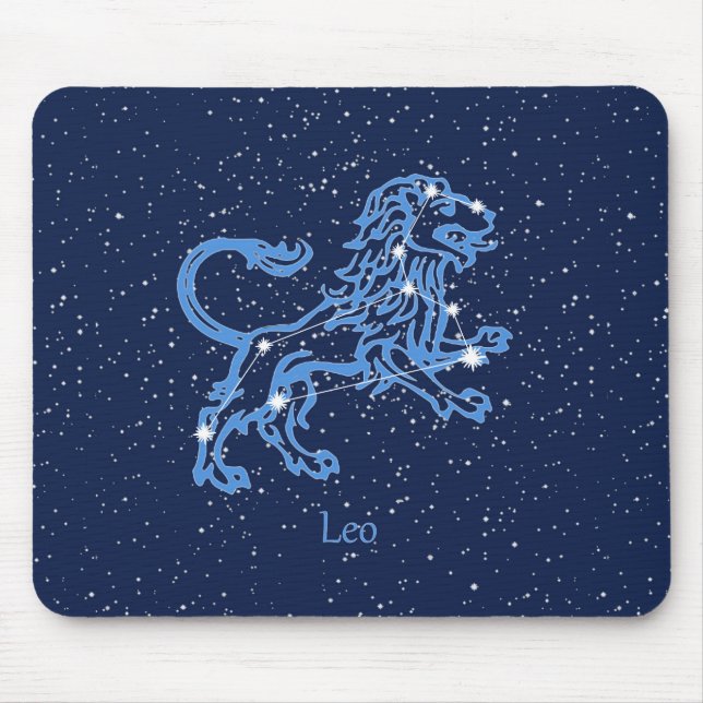 Leo Constellation and Zodiac Sign with Stars Musmatta (Framsidan)