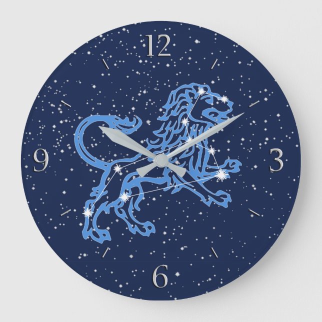 Leo Constellation and Zodiac Sign with Stars Stor Klocka (Framsida)