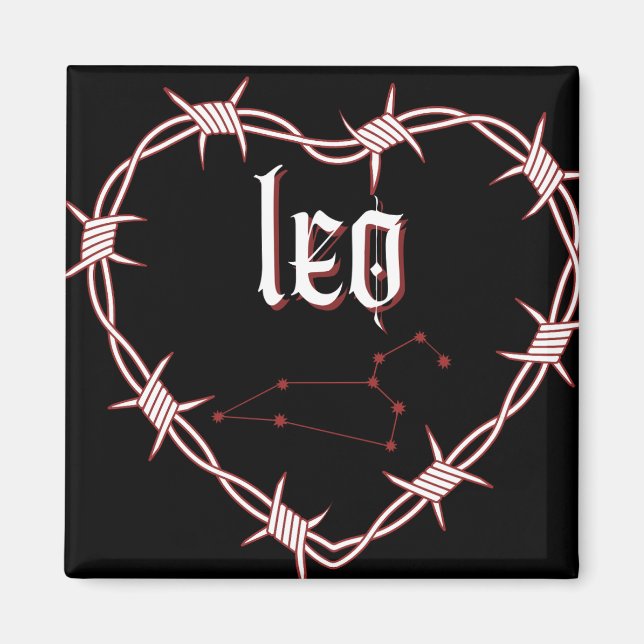 Leo Constellation Gothic Aesthetic Barbed Wire Magnet (Framsidan)