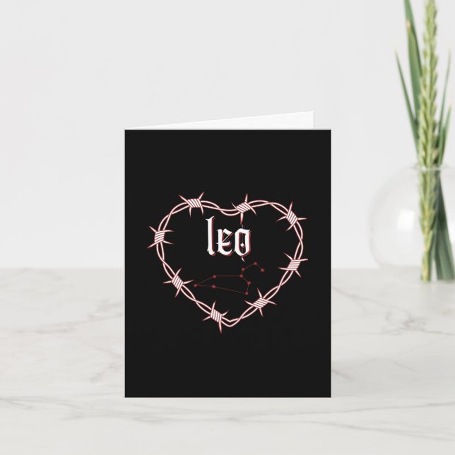 Leo Constellation gotiic Mörk Edgy Birthday Kort (Framsida)