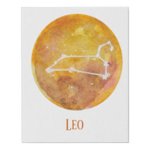 Leo Constellation gult vattencolor