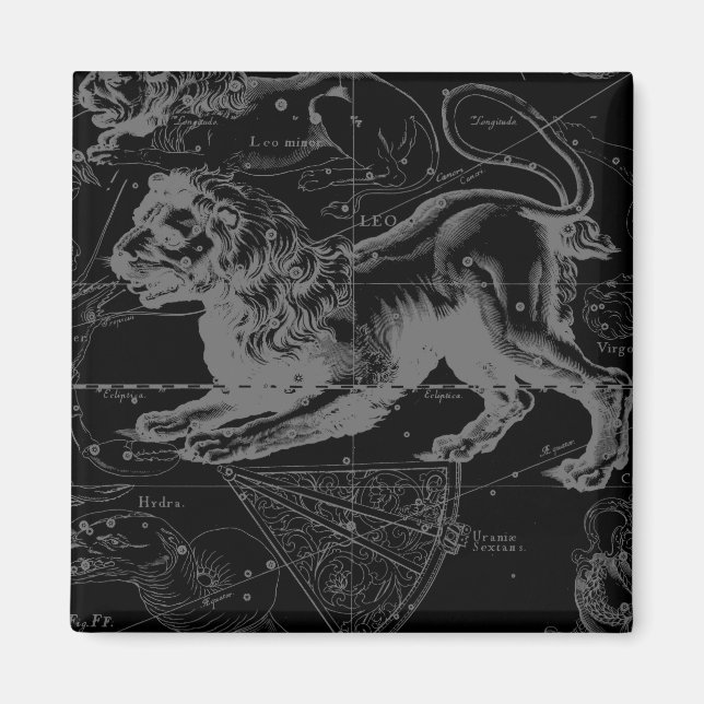 Leo Constellation Hevelius 1690 Decor Magnet (Framsidan)