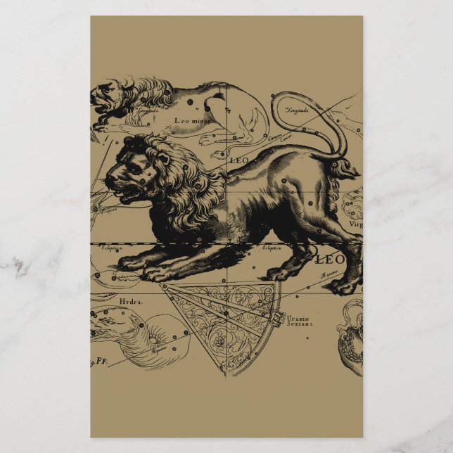 Leo Constellation Hevelius 1690 juli 23-22 augusti Flygblad (Framsidan)