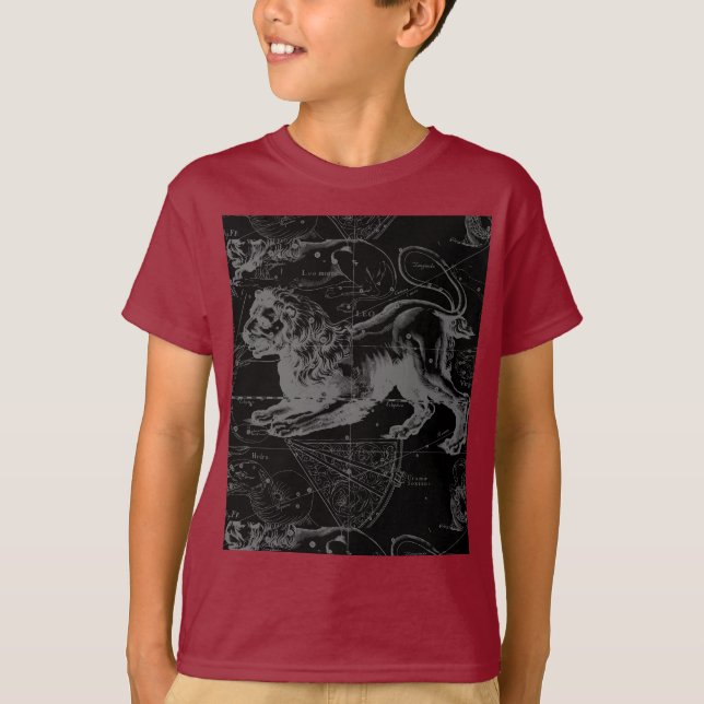 Leo Constellation Hevelius 1690 juli 23-22 augusti T-shirt (Framsida)