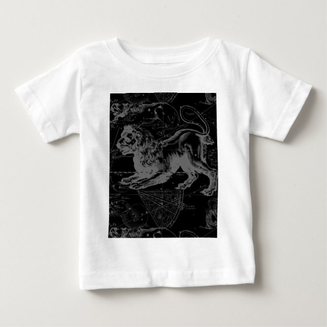 Leo Constellation Hevelius 1690 juli 23-22 augusti Tee Shirt (Framsida)