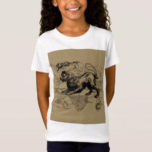 Leo Constellation Karta Hevelius 1690 on Taupe T Shirt