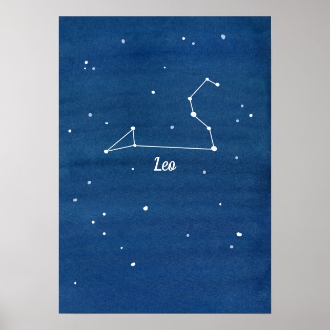 Leo Constellation Stars Night Himlar Poster (Framsidan)