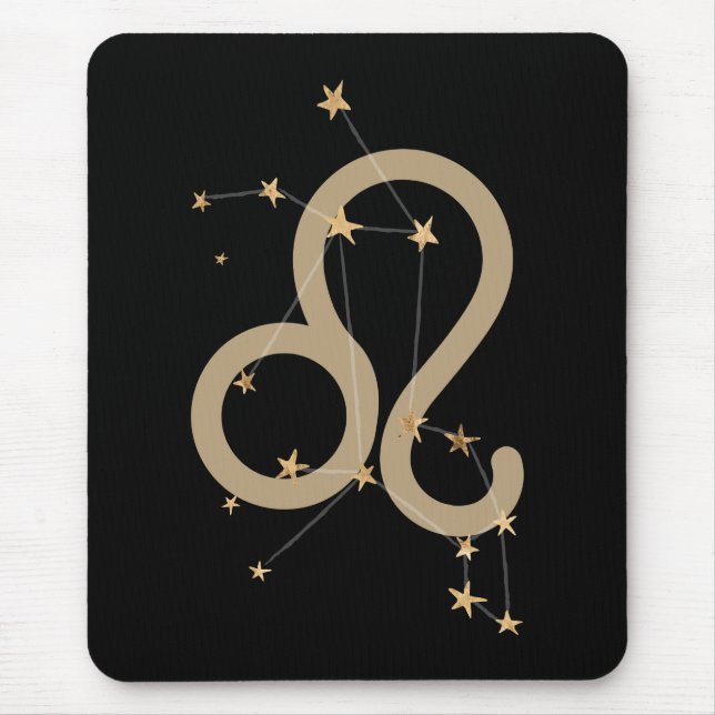 Leo de Lejona Zodiac Constellation guld-stjärnorna Musmatta (Framsidan)