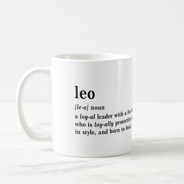 Leo Definition Estetisk Astrologipresent Kaffemugg (Vänster)