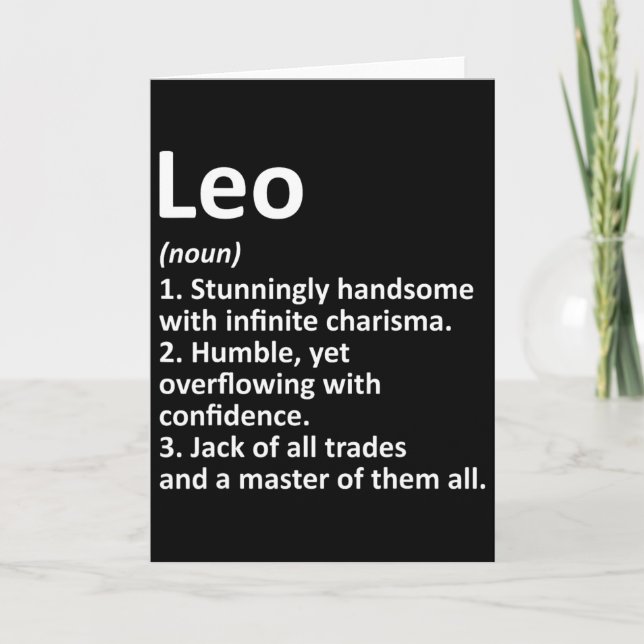 Leo Definition Personlig Namn Funny Birthday Gi Kort (Framsida)