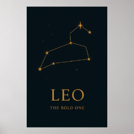 LEO - den djärva | Zodiac Constellation Poster