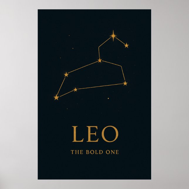 LEO - den djärva | Zodiac Constellation Poster (Framsidan)