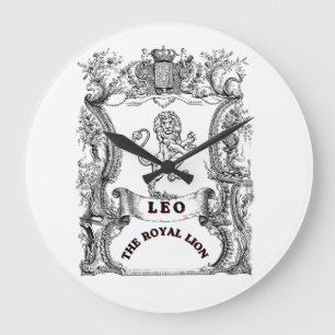 Leo Den Kungliga Lejonet Vintage Zodiakusrulle A Stor Klocka