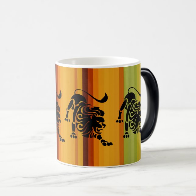 Leo Den Lejona - Kraftfull zodiaksymbol Silhouette Magisk Mugg (Framsida höger)