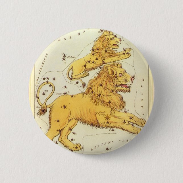 Leo den Lejona Vintagen Constellation Uranias Speg Knapp (Framsida)