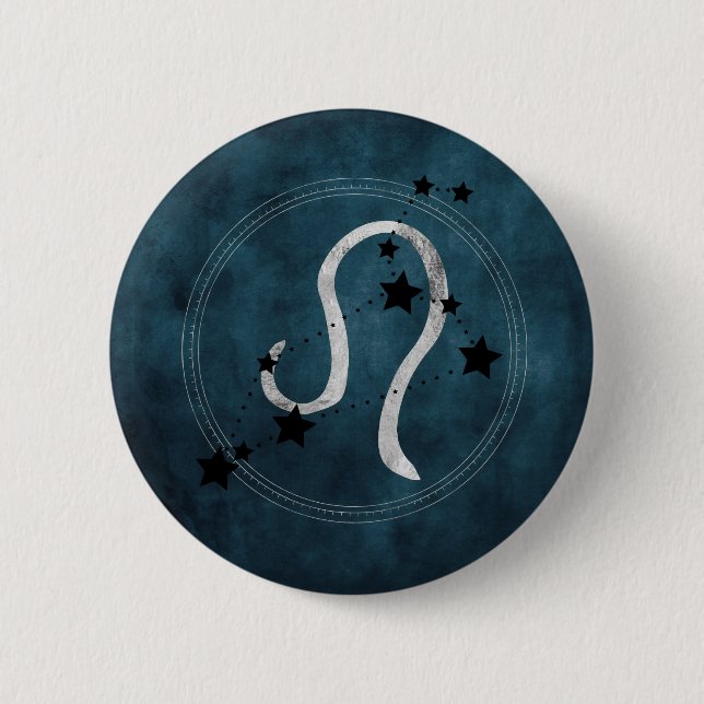 Leo den Lejona zodiacin Black & silver Knapp (Framsida)