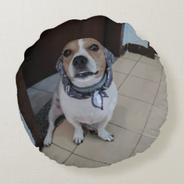 Leo den söta och vänliga jack russell rund kudde