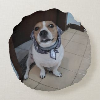 Leo den söta och vänliga jack russell rund kudde