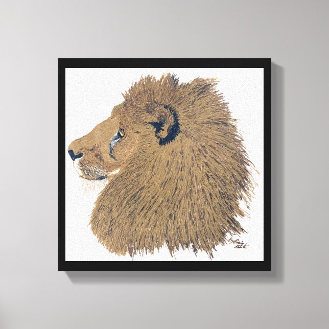 leo, djungel kung canvastryck (Framsida)