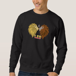 Leo Facts Astrology Lejon Zodiac Sign Birthday Lång Ärmad Tröja