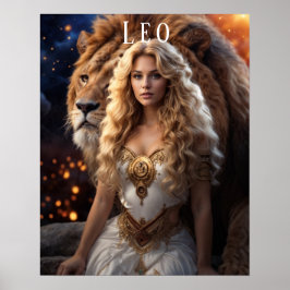 Leo Female Astrological Poster