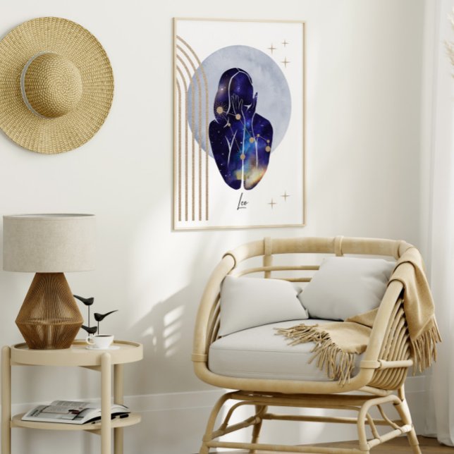 Leo Feminine Blue Zodiac Design Poster (Skapare uppladdad)