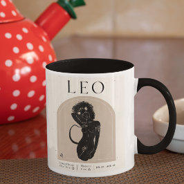 Leo Feminine Zodiac Design Brown Black 15 OZ Mugg