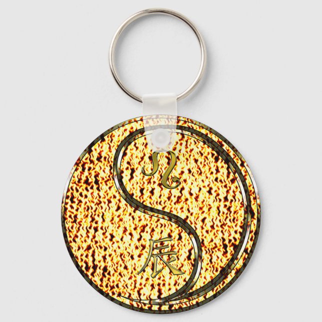 Leo & Fire Dragon Nyckelring (Framsida)