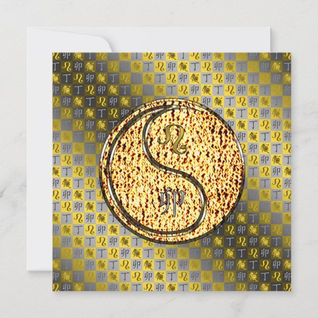 Leo & Fire Rabbit Kort (Framsida)