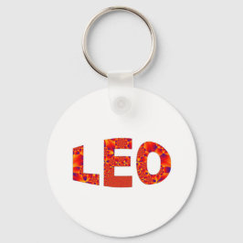 Leo - Firey Orange Gult Blue Nyckelring