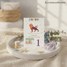 Leo First Birthday Guld, Balloons & Photo