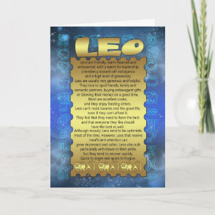 Leo födelsedagkort - Zodiacfödelsedagkort - Leo Kort