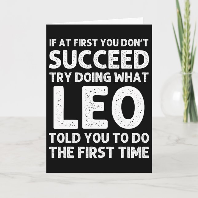 Leo Gift Namn Personlig Birthday Funny Christma Kort (Framsida)