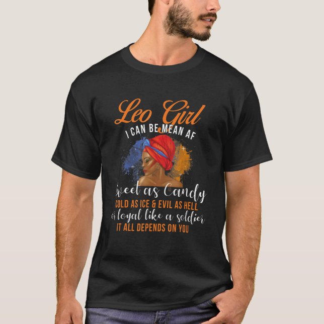 Leo Girl Astrology Symbol Horoscope Zodiac-tecken T Shirt (Framsida)