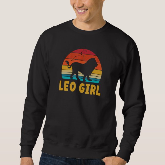 Leo Girl Zodiac-tecken Lång Ärmad Tröja (Framsida)