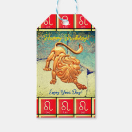 Leo - Glad födelsedag presentpåse presentkort Presentetikett