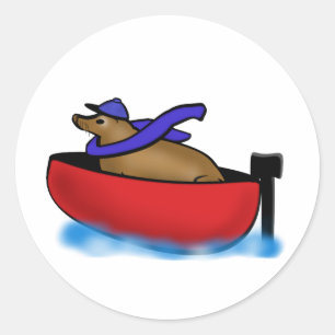 Leo Goes Boating Runt Klistermärke