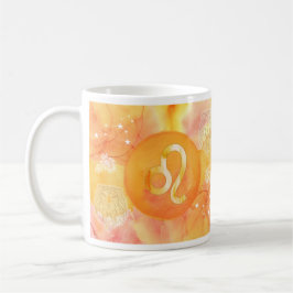 Leo Golden Watercolour Astrologi Zodiak Tecken Mug Kaffemugg