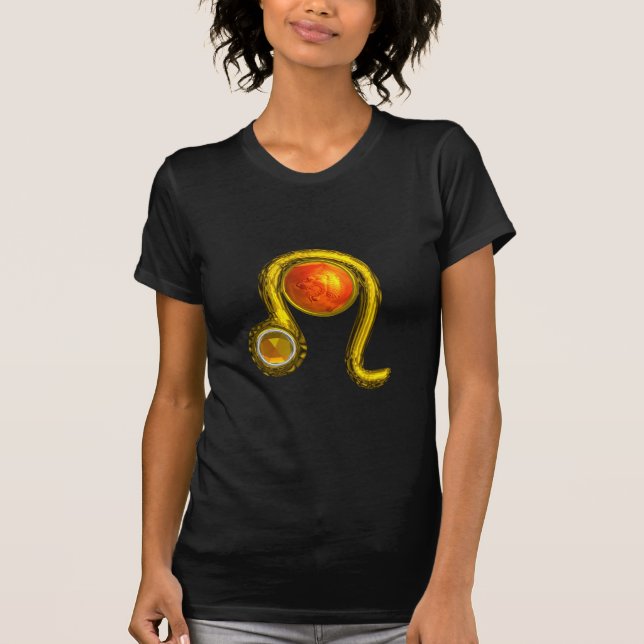 LEO, Golden, Zodoac Birthday Jewel T-shirt (Framsida)