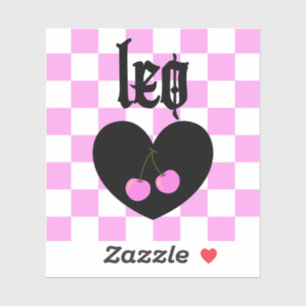 Leo Gothic Aestthetic Checkered Cherry Art Klistermärken