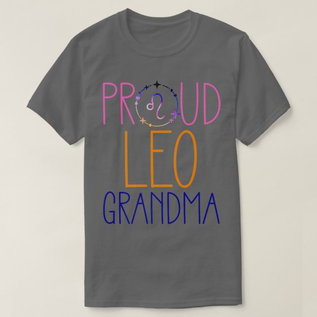 Leo Grandma Proud Grandma Zodiac Symbol Astrology T Shirt (Design framsida)