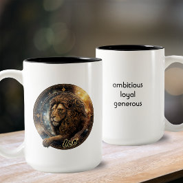Leo Guld och Black Watercolor Zodiac Två-Tonad Mugg