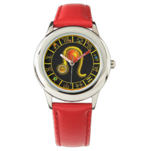 LEO GULD ZODIAC BIRTHDAY JEWEL Astrology Diagram Armbandsur